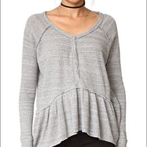 Free people gray coastline peplum top